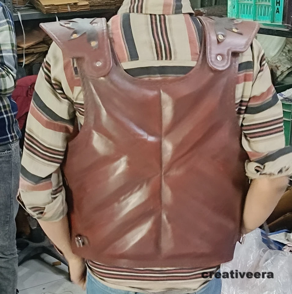 Antiguo Disfraz Medieval Nueva Armadura Pecho Larp Chaqueta Marrón Romana Juegos con disfraces Regalo Foto 4 de 4