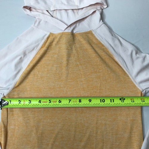 Patagonia Long Sleeve Hooded Shirt Base Layer. Orange Light Pink Girls M 10 - Picture 8 of 8