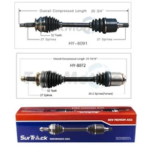 Pair of 2 Front CV Axle Shafts for Hyundai Santa Fe 01-06 FWD Automatic Transm.