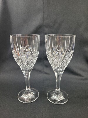 Vtg Godinger Shannon Crystal DUBLIN Wine/All-Purpose Goblet 8''x3 1/4'' Set/2.  43