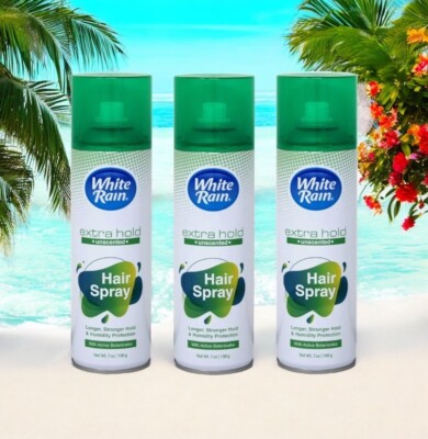 3 Cans WHITE RAIN Hair Spray Unscented 7.0 Oz  A Discontinued Product New