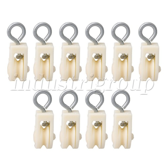 10PCS Plastic Single Wheel Pulley 8mm Block Swivel Snatch Rope Hanging