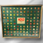 Vintage Framed COCA-COLA 100th Anniversary 101 Pin Badges Set - LIMITED EDITION
