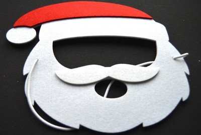 NEU Rot Santa Filz Gesichtsmaske Kostüm Weihnachten Party Strumpf Neuheit Xmas