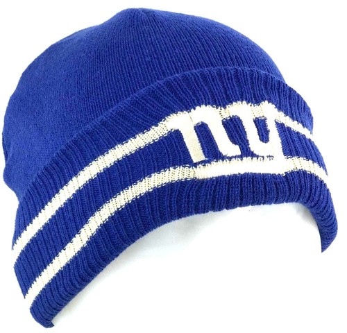 New York Giants Football Blue Cream Cuff Beanie Stocking Cap Hat - 第 1/3 張圖片