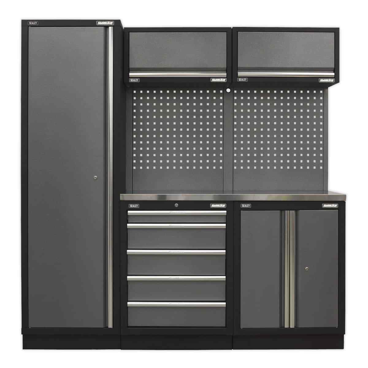 Sealey Modular Storage System Combo - Stainless Steel Worktop Garage Workshop...