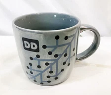 Dunkin Donuts Mug Light Gray Holiday Snowflake Coffee Tea Mug 2014