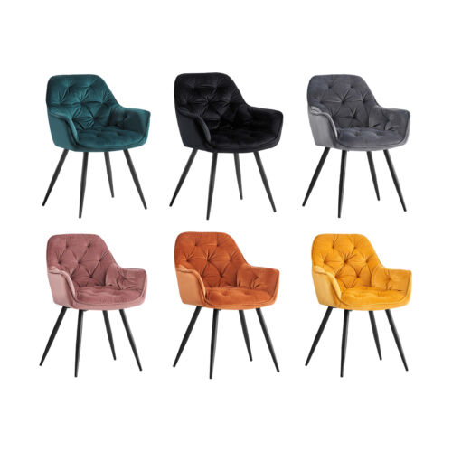 Samt Sessel Esszimmerstühle 2,4,6er für Lounge Küche Wohnzimmer Retro Design - Bild 1 von 48