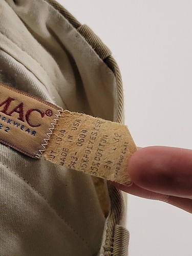 Big Mac Chino Pants Mens 34x32 Beige Polyester Cotton Vintage Flat Front - Picture 4 of 7