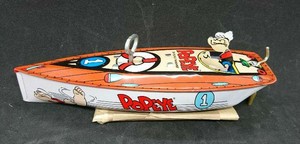popeye tin speedboat