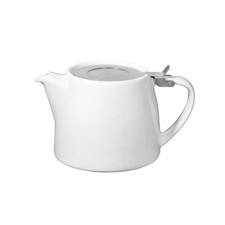 WHITE STUMP TEAPOT 18OZ WITH STAINLESS STEEL LID AND INFUSER FOR LOOSE TEA