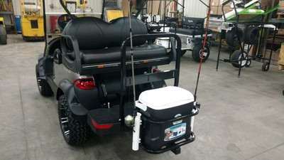 cooler with fishing pole holders