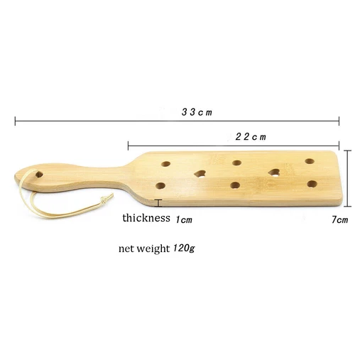 Bondage Bamboo Spanking Paddle with Holes Handle Wooden Flogger Whip BDSM Slave - Picture 2 of 13