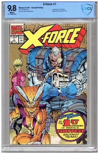 X-Force  # 1  CBCS   9.8   NMMT   White pgs   8/91  1st App. of  G.W. Bridge Me 