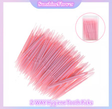 150Pcs Dental Interdental Brush Box Plastic 2 Way Hygiene Picks Tooth Pick