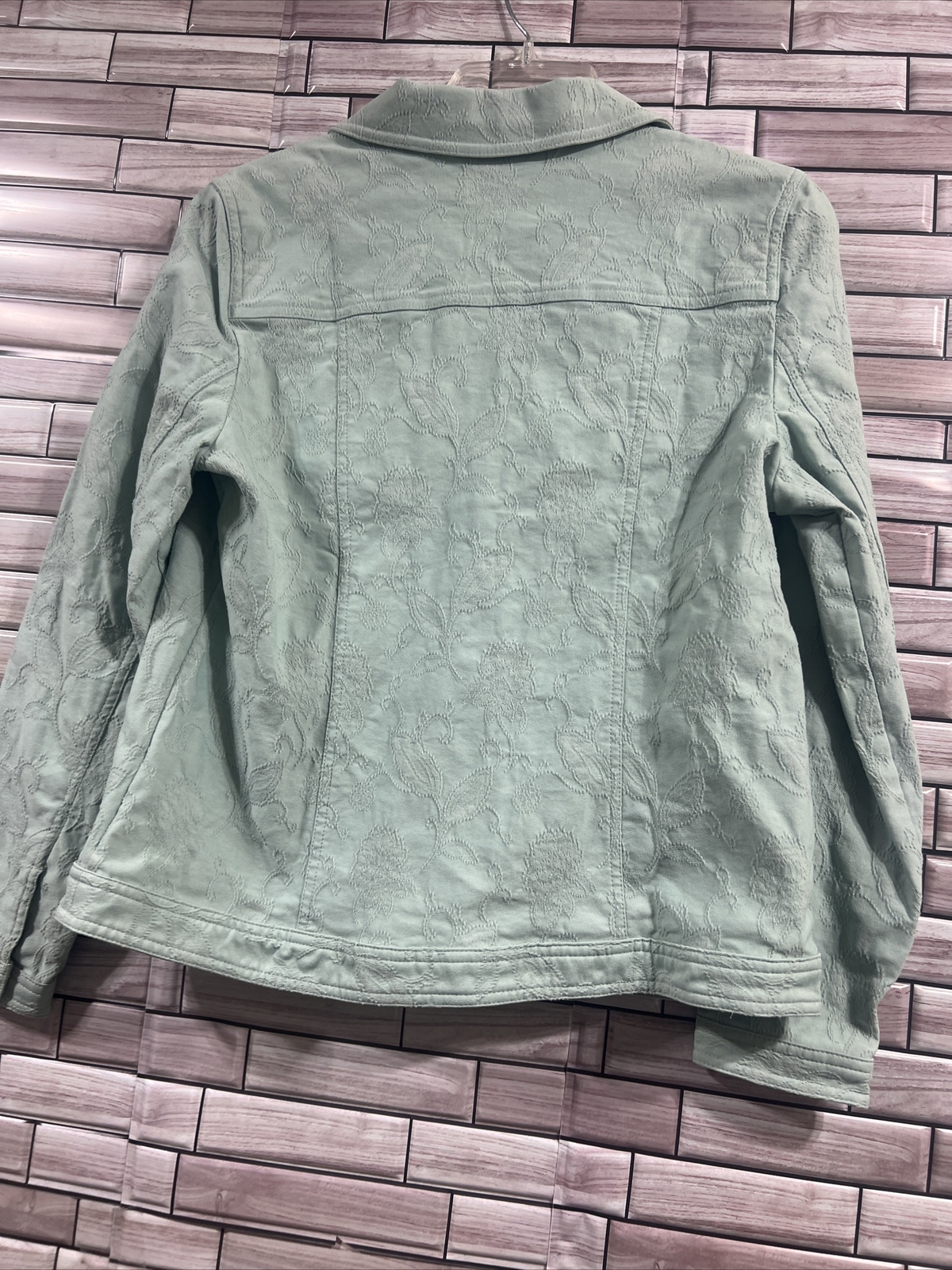 Classic Elements soft turquoise green Floral Text… - image 16