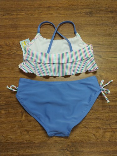 Cat & Jack Girls Seersucker Striped Bikini Swimsuit - Picture 4 of 4