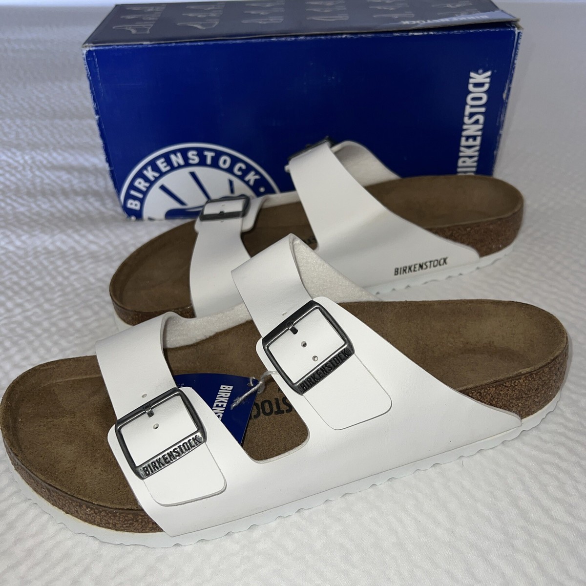 White Birkenstock Double Strap Sandals‎ Birkenstock Granada White Birko-Flor | Women main image 3