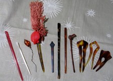 Lot of 11 Vintage Hair Sticks  Combs