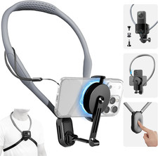 Neck Phone Holder, 2-In-1 Magnetic Clip Chest Mount for Gopro 1/4" Screw Mag