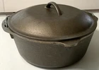 Lodge Vintage Cast Iron Dutch Oven 8 DO 10 1/4 In with Lid Made In USA Pre-owned