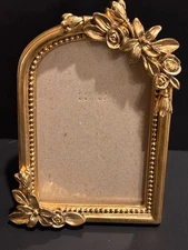 Nicole Miller Home Gold Frame 5x7 Ornate Provincial French Country Glam Baroque