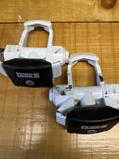 Vintage LOOK Pedals White Clipless Road Bike 80s  (9/16x20)