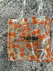 MORGAN vintage ladies Clear Cherry Print Reusable Tote Bag plastic material