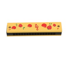 Wooden Harmonica for Kids Toddlers Beginners Fruit Pattern Design Simple Learnin