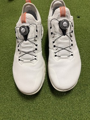 ECCO Biom C4 BOA Men's Golf Shoes Low Top Leather White/Black/Orange