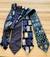 Lot Of 3 J. Garcia Collection Multicolor Abstract Silk Neck Tie Made In USA