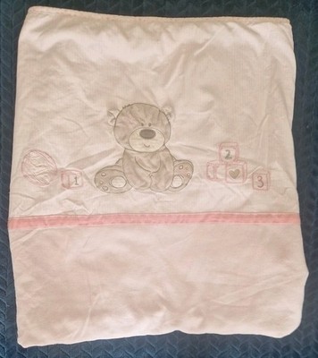 Mothercare Kinderbett Decke Decke Teddybär weiche Kordel rosa Fleece 110x130cm