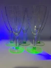 Vintage Weston Uranium Glass Wine Glasses from the Great Depression Era Set of 5