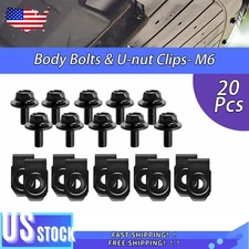 For GM Truck Body Bolts&U-nut Clips- M6-1.0 x 20mm- 10mm Hex- 20pcs (10ea)- #150