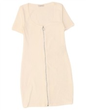 ZARA Womens Trafaluc Bodycon Dress UK 12 Medium White Polyester CN02