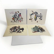 Norman Rockwell 4 Embossed Prints Unframed Original Folder "Traveling Salesmen"