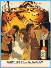 1984 Today Belongs to Jim Beam Bourbon 1980s Bar Alcohol Man Cave Wall Decor Ad