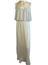 Women’s Dress Large Show Me Mumu Light Green Tiered Maxi 70's Styling Long