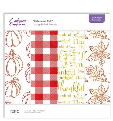Crafter's Companion Luxus foliertes Acetat 12 Zoll x 12 Zoll - fabelhafter Herbst - CE12FAFA