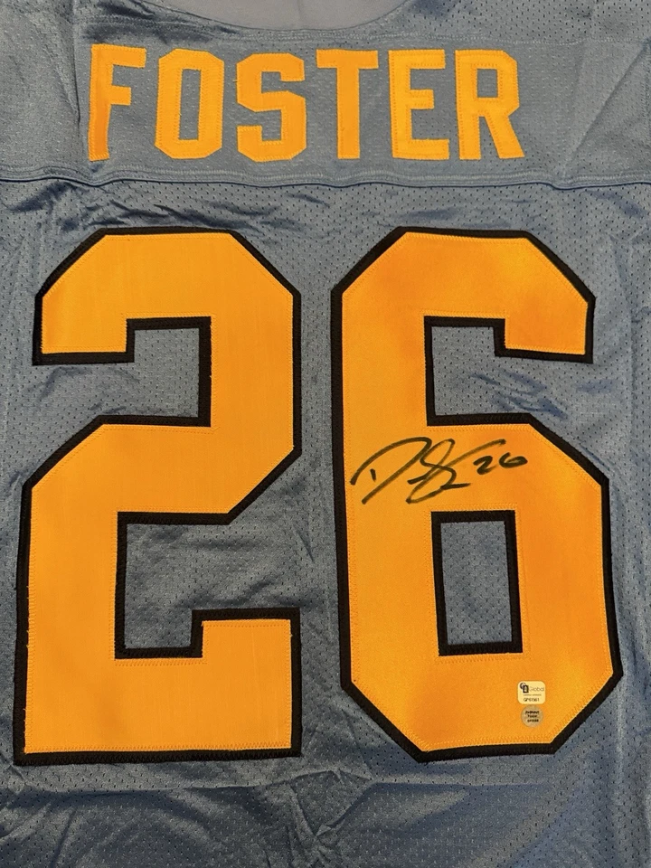 Футболка с автографом Ариана Фостера No26 Houston Oilers синяя с сертификатом подлинности глобальная - Изображение 3 из 4