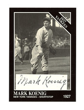 Mark Koenig Cut Signature 1991 Sporting News Conlon Collection Auto Autographed