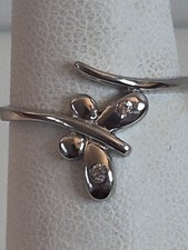 Srebrny pierścionek bypass motyl 4