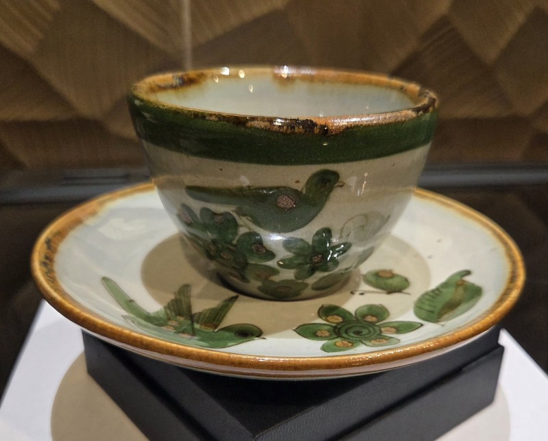 Vintage El Palomar Green Cup And Saucer Set Signed Made In Tonala Mexico