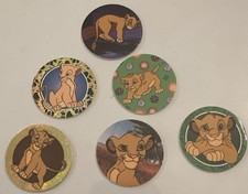 (6)  Vintage 1995 LION KING  Pogs VERY GOOD CONDITION. SEE PICS ALL SIMBA