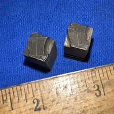 Printing Blocks “ 2 Small Sail Boats Ships  “ Lead Blocks Ding Bats