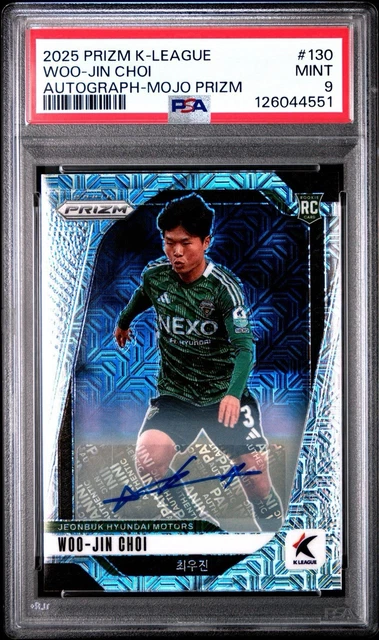 2025 PRIZM K- LEAGUE WOO-JIN CHOI /25 AUTOGRAPH-MOJO PRIZM POP 1 PSA 9