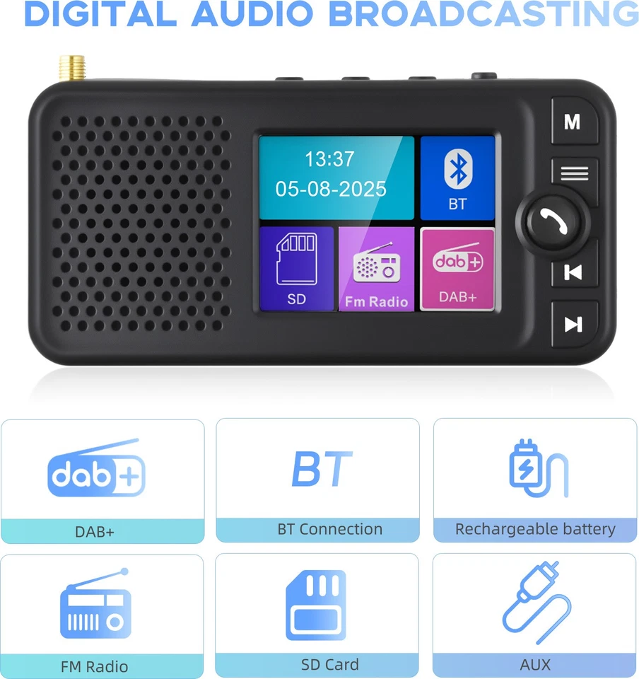 2.4" DAB+ Autoradio Adapter Bluetooth Wireless FM Transmitter EmpfäNger DAB DAB+ - Bild 3 von 4