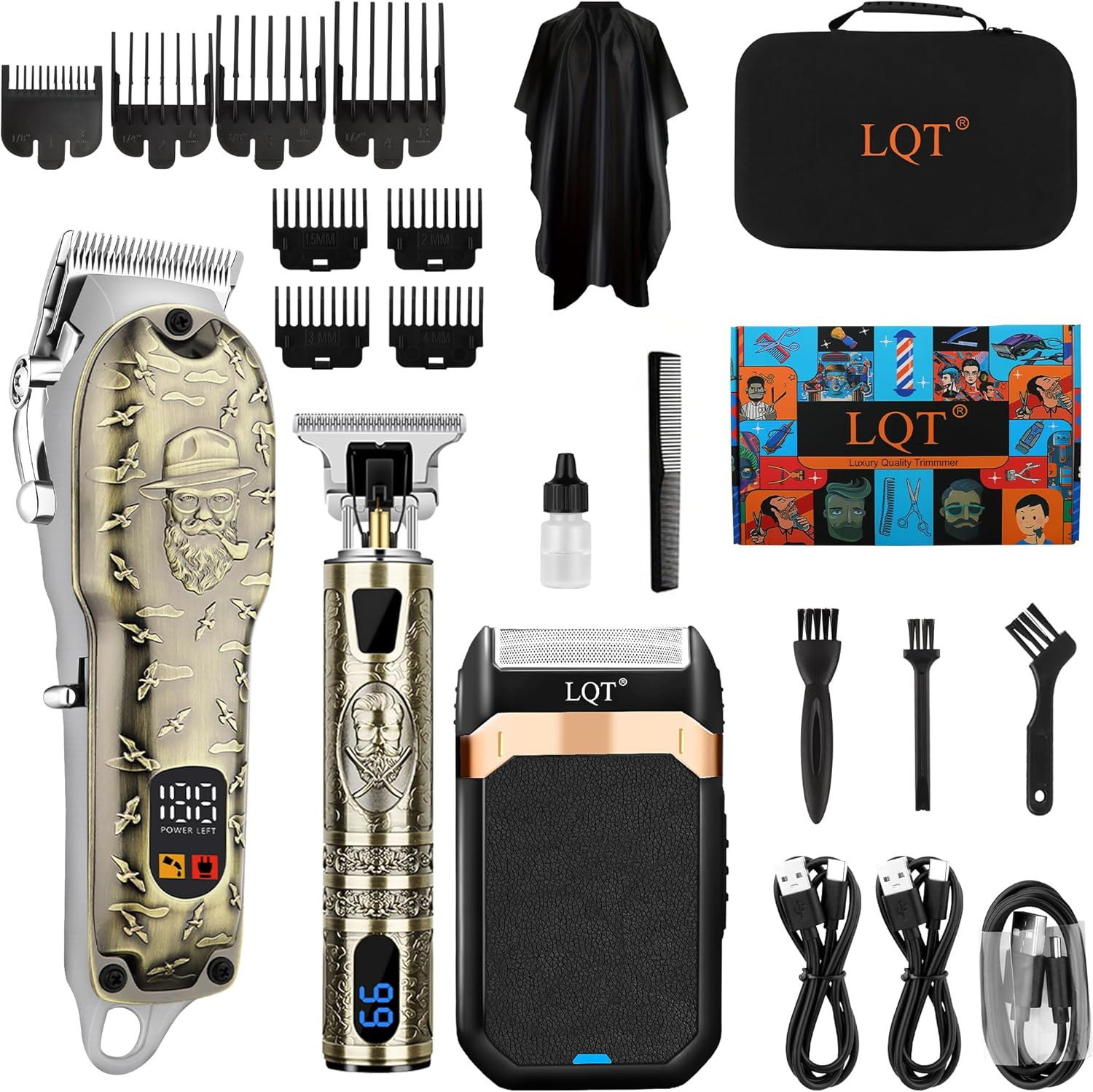 Men's Hair Clipper Trimmer Set with LED Display & Accessories-image