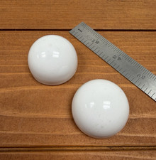 Set of 2 Vintage Porcelain Toilet Bolt Cap Covers - White