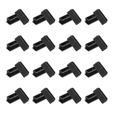 24Pcs 2" x 0.8" x 0.7" Rectangle Plastic Plug Tubing End Caps, Black
